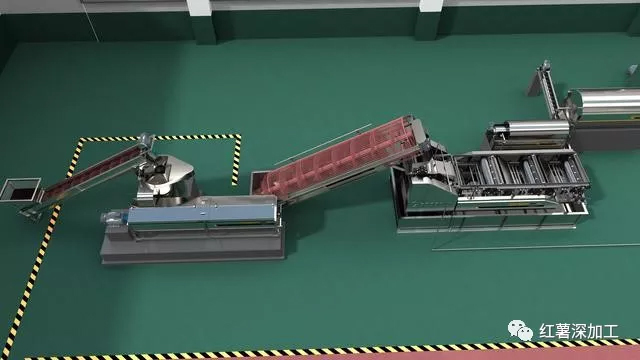 Um conjunto completo de equipamentos automáticos de processamento de amido de mandioca